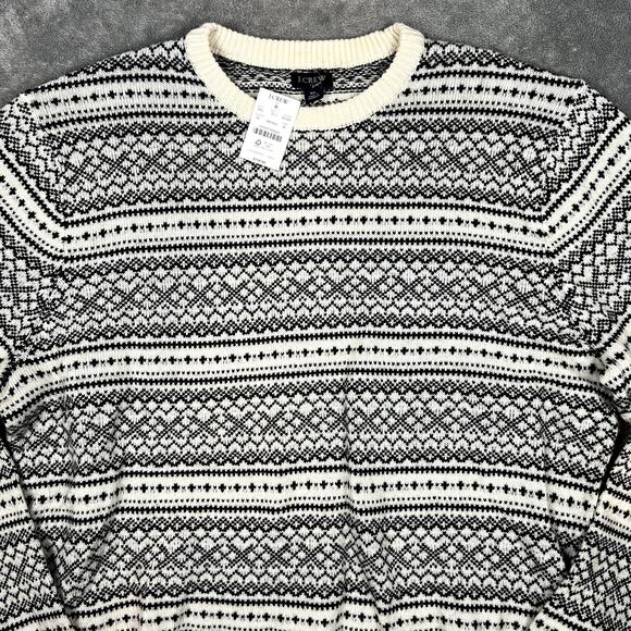 J Crew Sweater Mens XL Lambswool Blend Fair Isle Sweater Geometric NWT MSRP $118 - Picture 2 of 10